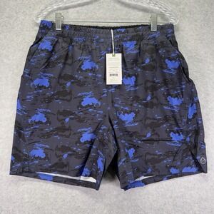 Tasc Performance Shorts Mens L Blue Terrain Camo Weightless 7" Athletic